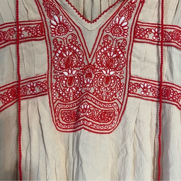 Free People Boho Embroidered Dress with Tassels - Picture 3 of 11